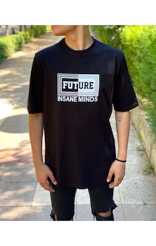 Insane Minds Future Baskılı Siyah Oversize Tişört Siyah Insane Minds Future Baskılı Siyah Oversize Tişört Siyah