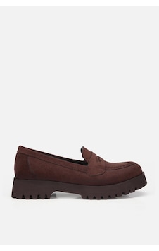Yaya Kadın Kahverengi Süet Kalın Tabanlı Günlük Loafer Yaya Kadın Kahverengi Süet Kalın Tabanlı Günlük Loafer