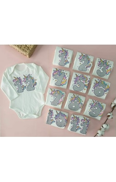 Papyon Baby Kids Unicorn Desenli 0-12 Ay 12'li Badi Zıbın Seti Çıtçıtlı Badi Set Beyaz Papyon Baby Kids Unicorn Desenli 0-12 Ay 12'li Badi Zıbın Seti Çıtçıtlı Badi Set Beyaz