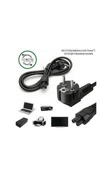 Gabble 1.5 Metre C5 Yonca Güç Kablosu 10a 250v 3x0.75mm² Laptop Notebook Adaptör Tv Monitör Yazıcı Uyumlu Gabble 1.5 Metre C5 Yonca Güç Kablosu 10a 250v 3x0.75mm² Laptop Notebook Adaptör Tv Monitör Yazıcı Uyumlu