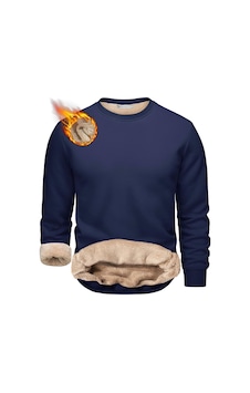 Ghassy Co. Erkek Ultra Termal Sherpa Peluş Astarlı Bisiklet Yaka Sweatshirt Lacıvert Ghassy Co. Erkek Ultra Termal Sherpa Peluş Astarlı Bisiklet Yaka Sweatshirt Lacıvert