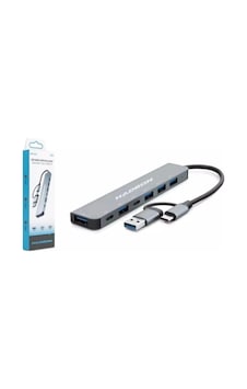 Hadron Hdx7827 Type-c Hub 2-type-c + 4-usb3.0 + 7ın1 Gri Hadron Hdx7827 Type-c Hub 2-type-c + 4-usb3.0 + 7ın1 Gri