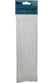 25pcs Beyaz 3.6x200mm Plastik Cırt Kelepçe 4741