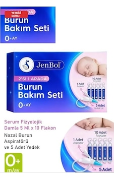 Jenbol Baby Burun Bakım Seti 10 Flakon Serum Fizyolojik 5 Yedek Uç 1 Aspiratör