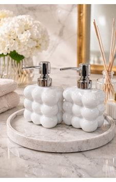 Makri Home 2 Adet Bubble Cam Sıvı Sabunluk, 300 Ml + 300 Ml - Beyaz, 9,5x6,5x15 Cm Makri Home 2 Adet Bubble Cam Sıvı Sabunluk, 300 Ml + 300 Ml - Beyaz, 9,5x6,5x15 Cm