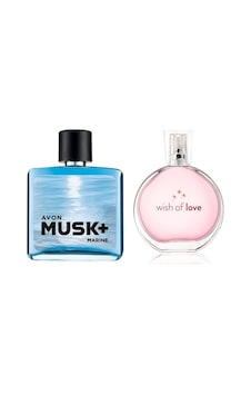 Avon Wish Of Love Kadın Parfüm EDT 50 ML + Musk Marine Erkek Parfüm EDT 75 ML Avon Wish Of Love Kadın Parfüm EDT 50 ML + Musk Marine Erkek Parfüm EDT 75 ML
