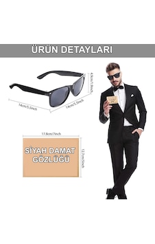 Damat Gözlüğü Düğün Ve Bekarlığa Veda Partisi Aksesuarı Nessiworld Siyah