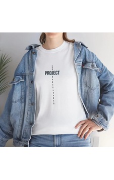 Cojans Unisex Bisiklet Yaka Baskılı T-shirt - Beyaz Karışık Cojans Unisex Bisiklet Yaka Baskılı T-shirt - Beyaz Karışık