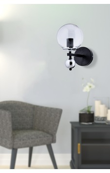 Krome Füme Camlı Siyah Krom Modern Aplik Siyah Siyah Krome Füme Camlı Siyah Krom Modern Aplik Siyah Siyah