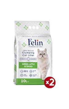 Felin Yeşil Elma Kokulu Topaklaşan Bentonit Kedi Kumu 2 x 10 L Felin Yeşil Elma Kokulu Topaklaşan Bentonit Kedi Kumu 2 x 10 L