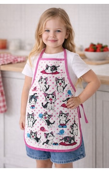 3-5 Yaş Çocuk Mutfak Önlüğü 35x50 Cm Su Geçirmez, Leke Tutmaz, Pamuk Polyester Karışımlı Pembe 3-5 Yaş Çocuk Mutfak Önlüğü 35x50 Cm Su Geçirmez, Leke Tutmaz, Pamuk Polyester Karışımlı Pembe