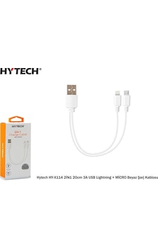 Hytech HY-X114 2İN1 20cm 3A USB Lightning + MİCRO Hytech HY-X114 2İN1 20cm 3A USB Lightning + MİCRO