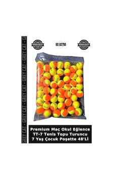 Premium Maç Okul Eğlence Tt-7 Tenis Topu Turuncu 7 Yaş Çocuk Poşette 48'li Premium Maç Okul Eğlence Tt-7 Tenis Topu Turuncu 7 Yaş Çocuk Poşette 48'li