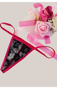 Anastasia Dantelli Desenli Pembe Lastikli Esnek Siyah Tanga Külot Pembe - Siyah Anastasia Dantelli Desenli Pembe Lastikli Esnek Siyah Tanga Külot Pembe - Siyah