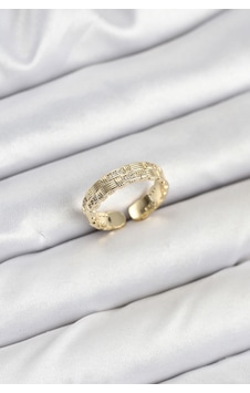 Pirinç Gold Renk Zirkon Taşlı Sırım Kadın Yüzük Çok Renkli Pirinç Gold Renk Zirkon Taşlı Sırım Kadın Yüzük Çok Renkli