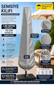 Şemsiye Kılıfı Su Geçirmez 230 Gr Dokuma Naylon Branda Uv Korumalı Çap 2,5 Metre Şemsiyeler İçin Bahçe Şemsiye Koruyucu Gri Şemsiye Kılıfı Su Geçirmez 230 Gr Dokuma Naylon Branda Uv Korumalı Çap 2,5 Metre Şemsiyeler İçin Bahçe Şemsiye Koruyucu Gri