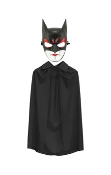 Batman Maskesi Cat Woman Ve Batman Pelerini 90 Cm Siyah Renk Set Yetişkin Batman Maskesi Cat Woman Ve Batman Pelerini 90 Cm Siyah Renk Set Yetişkin