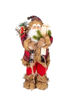 Noel Baba Dekor Kırmızı-siyah Ekose Kumaşlı 23x45cm Noel Baba Dekor Kırmızı-siyah Ekose Kumaşlı 23x45cm