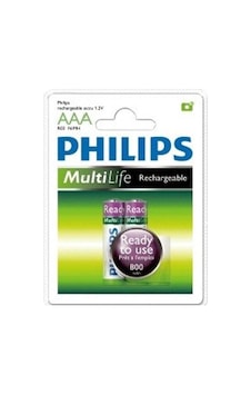 Philips R03B2RTU8/10 12 V 800 mAh İnce AAA Şarjlı Pil