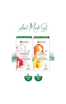 Garnier Hyaluronik Acid Sıkılaştırıcı Ampul Kağıt Maske 15 G + Karşıtı Vitamin C Ampul Kağıt Yüz Maskesi 15 G Garnier Hyaluronik Acid Sıkılaştırıcı Ampul Kağıt Maske 15 G + Karşıtı Vitamin C Ampul Kağıt Yüz Maskesi 15 G