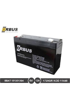 Orbus 6 Volt 12a Akü - 6v 12 Ah Oyuncak Araba Aküsü