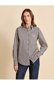 Brooks Brothers Bej - Lacivert Kadın Regular Fit Çizgili Gömlek Bbfw26fsh011 Brooks Brothers Bej - Lacivert Kadın Regular Fit Çizgili Gömlek Bbfw26fsh011