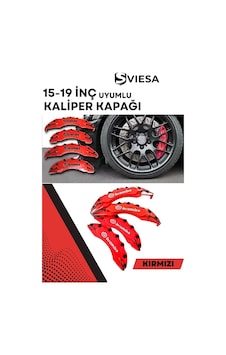 Kırmızı Kaliper Kapağı Seti 4'lü Yağ Hortumlu Sportif Görünümlü Kapak Takımı