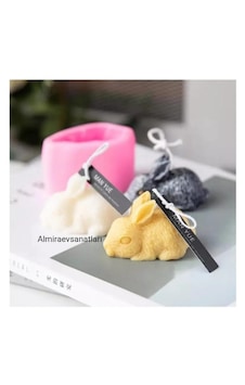 3 Lü Tavşan Modelli Mum Çok Renkli 3 Lü Tavşan Modelli Mum Çok Renkli