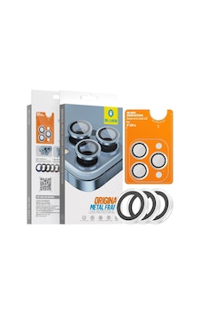 Blueo Apple Uyumlu iPhone 15 Pro / 15 Pro Max Şeffaf Metal Çerçeve Lens Blueo Apple Uyumlu iPhone 15 Pro / 15 Pro Max Şeffaf Metal Çerçeve Lens