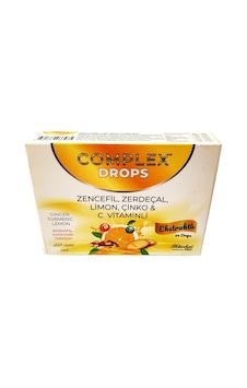 Complex Drops Zencefil Zerdeçal Limon Çinko C Vitamini 24 Adet