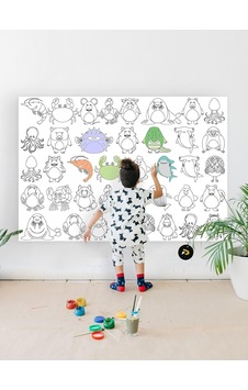 Postermanya Pster21322 Hayvanlar Alemi Eğitici Dev Boyama Kağıdı, Çocuklar Için Aktivite Boyama Rulosu 90x130cm Postermanya Pster21322 Hayvanlar Alemi Eğitici Dev Boyama Kağıdı, Çocuklar Için Aktivite Boyama Rulosu 90x130cm