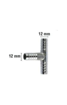 Rakor Metal T Tip Hortum İçin 12mm 2 Adet 5"