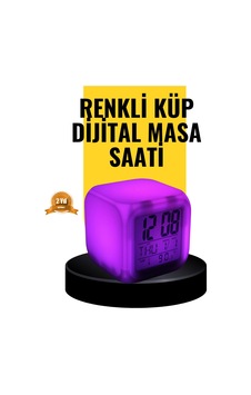 7 Renk Led Işıklı Alarmlı Dijital Küp Masa Saati T Arsaat-3-82a68 Diğer 7 Renk Led Işıklı Alarmlı Dijital Küp Masa Saati T Arsaat-3-82a68 Diğer