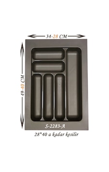 Starax S - 2283 - A Çekmece İçi Plastik Kaşıklık Antibakteriyel Modül 49 x 34 CM 6 Göz 40 CM Antrasit Starax S - 2283 - A Çekmece İçi Plastik Kaşıklık Antibakteriyel Modül 49 x 34 CM 6 Göz 40 CM Antrasit