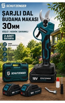 Schutzenger RM9016 Şarjlı Dal Budama Makası Paslanmaz 30MM Bıçak Teleskopik Uyumludur Çift Akülü Mavi Schutzenger RM9016 Şarjlı Dal Budama Makası Paslanmaz 30MM Bıçak Teleskopik Uyumludur Çift Akülü Mavi