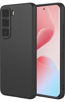 Infinix Hot 60 Pro Uyumlu Silikon Kılıf - Pastel Renk Tonu Kamera Korumalı Esnek Kapak - Siyah Siyah