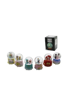 Büyük Boy - 10cm Pilli - Işıklı Müzikli Kar Küresi Cam İnsan Figürlü - Desen Mix Renkli Herhangi Bir