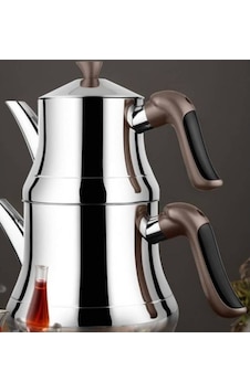 Lines Naz Orta Çaydanlık Kristal Kulp Bronz Sofy Inox Lines Naz Orta Çaydanlık Kristal Kulp Bronz Sofy Inox