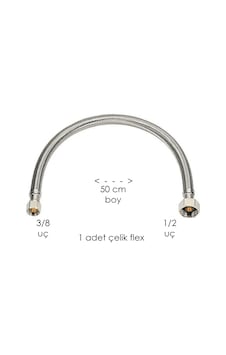 Flex Çelik 1/2 3/8 Uç 50 Cm Boy 1 Adet Flex Çelik 1/2 3/8 Uç 50 Cm Boy 1 Adet