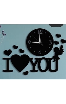 Duvar Saati I Love You Temalı Ahşap Duvar Saati I Love You Temalı Ahşap