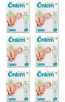 Önlem Botanika Bebek Bezi 2 Numara İkili Jumbo Mini 60'lı x 6 6'lı Önlem Botanika Bebek Bezi 2 Numara İkili Jumbo Mini 60'lı x 6 6'lı