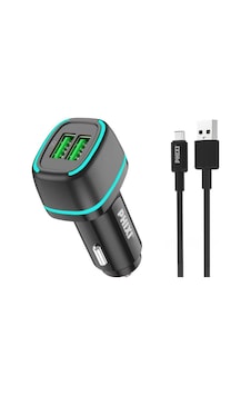 Phixi Force Qcc571t Çift Çıkışlı Fast Type-c Usb Kablolu Araç Şarj Cihazı-299 Phixi Force Qcc571t Çift Çıkışlı Fast Type-c Usb Kablolu Araç Şarj Cihazı-299