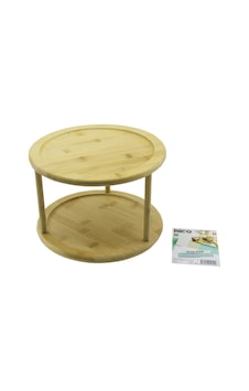 2 Katlı Yuvarlak 24.5cm Döner Tablalı Ahşap Bambu Sunum Tepsisi - Mini Sofra Çok Renkli 2 Katlı Yuvarlak 24.5cm Döner Tablalı Ahşap Bambu Sunum Tepsisi - Mini Sofra Çok Renkli