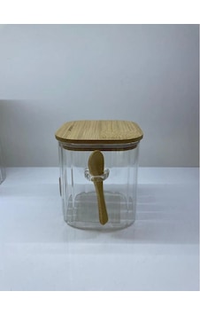 Cooker Cam Kaşıklı Kavanoz 10 Cm Şeffaf Cooker Cam Kaşıklı Kavanoz 10 Cm Şeffaf
