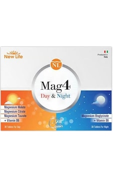 New Life-mag 4 Day & Night Magnezyum Ve B6 Vitamini İçeren Takviye Edici Gıda 30+30 Tablet New Life-mag 4 Day & Night Magnezyum Ve B6 Vitamini İçeren Takviye Edici Gıda 30+30 Tablet