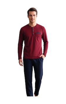 Over Sleep By Poleren Over Sleep 2401 Erkek Kışlık Süprem Pijama Takımı Bordo Over Sleep By Poleren Over Sleep 2401 Erkek Kışlık Süprem Pijama Takımı Bordo