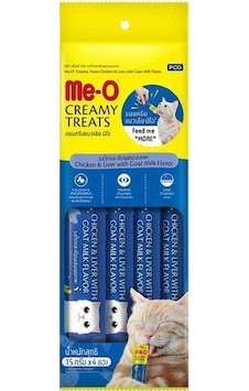 Me-O Creamy Treats Tavuklu Ciğerli Keçi Sütlü Krema Kedi Ödülü 4 x 15 G Me-O Creamy Treats Tavuklu Ciğerli Keçi Sütlü Krema Kedi Ödülü 4 x 15 G