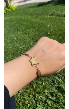 Altın /gold Renk Kelebek Figürlü 316l Çelik Bileklik Altın Altın /gold Renk Kelebek Figürlü 316l Çelik Bileklik Altın
