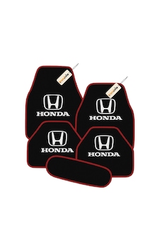 Honda Logolu Siyah Kırmızı Oto Halı Paspas 5 Parça Set Kolay Temizlenebilir, Şık Ve Dayanıklı