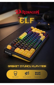 Redragon %75 Gasket Mekanik Switch Rgb Kablolu Oyuncu Klavyesi Sk-649 Redragon %75 Gasket Mekanik Switch Rgb Kablolu Oyuncu Klavyesi Sk-649